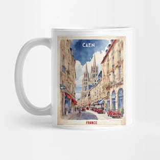 Caen France Vintage Travel Poster Tourism Mug